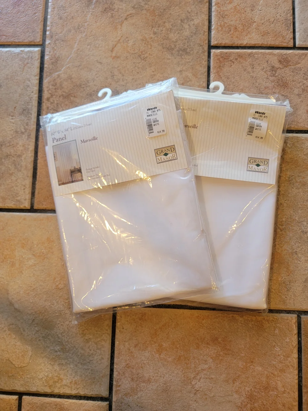 Montgomery Wards White Curtains Panel Vintage Marselle. NWT.
